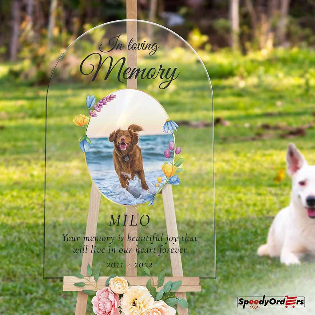 Personalized Dog In Loving Memory Funeral sign SpeedyOrders