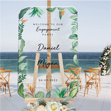 Personalized Greenery Engagement Party Sign SpeedyOrders