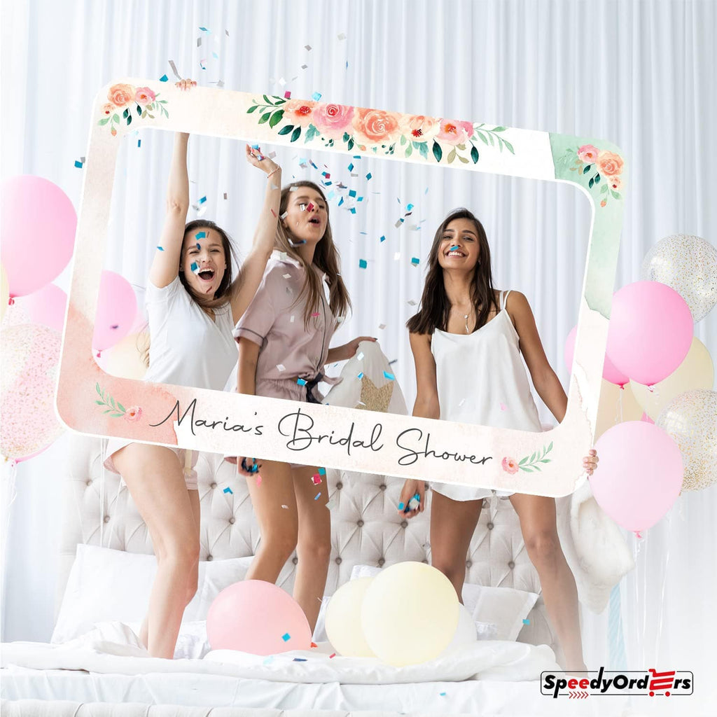 Pink Floral Bridal Shower Photo Booth Frame SpeedyOrders