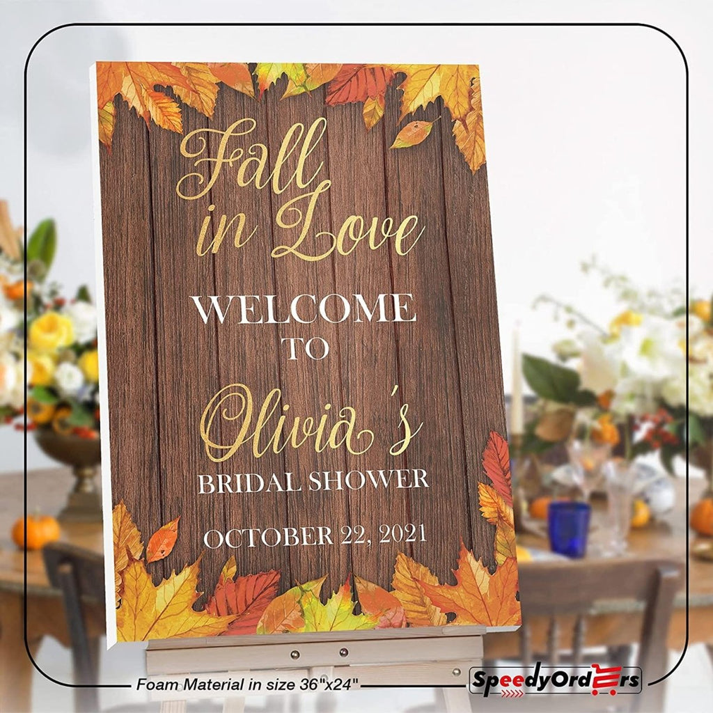 Rustic Fall Season Bridal Shower Welcome Sign - SpeedyOrders
