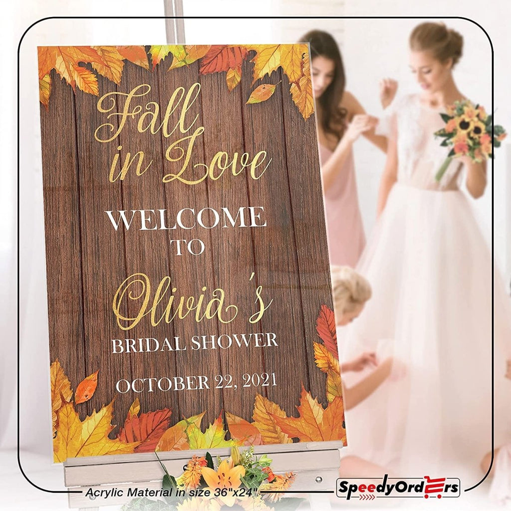 Rustic Fall Season Bridal Shower Welcome Sign - SpeedyOrders