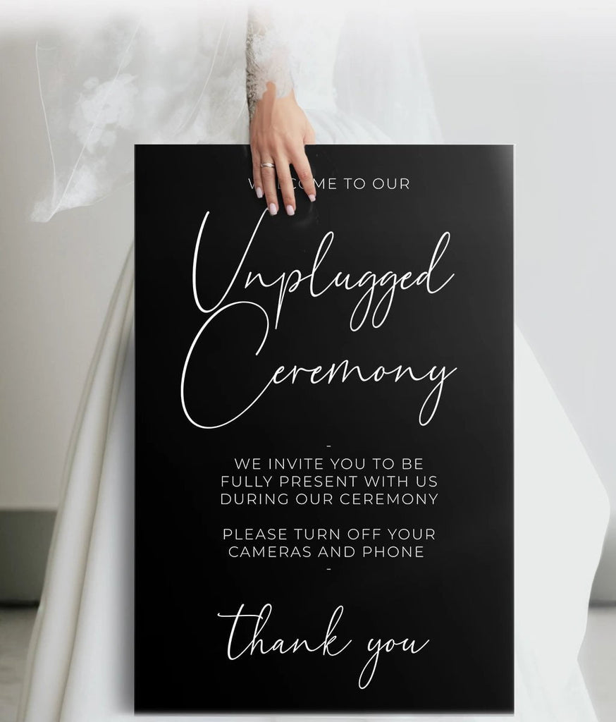 Unique Custom Unplugged Wedding Sign SpeedyOrders