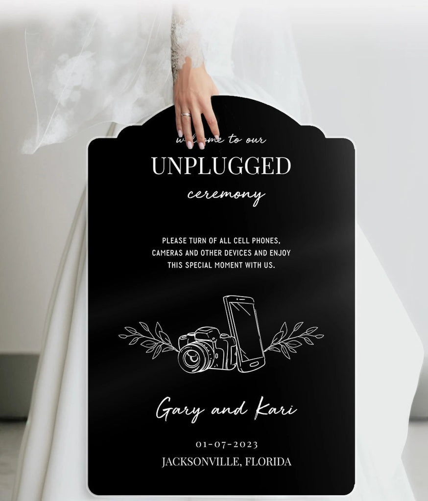Welcome To Our Unplugged Ceremony Sign SpeedyOrders